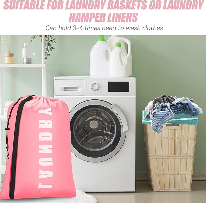 Heavy Duty Laundry Bag with Strap, 2 Pack Travel Laundry Bags - Image 5