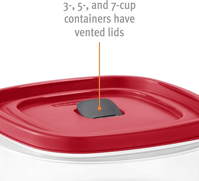 Rubbermaid Easy Find Vented Lid Food Storage Containers 7-Cup Red - Image 7