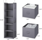 YOUDENOVA Hanging Closet Organizer, 5 Tier Hanging Closet Shelves - Image 3