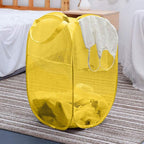Mesh Pop up Laundry Hamper, Foldable Clothes Hamper Laundry Basket - Image 3