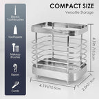 Wall Mount Toothbrush Holder for Bathroom, Stainless Steel Rustproof Toothbrush - Image 2
