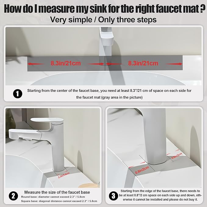 Kitchen Faucet Absorbent Mat, 15.7" Long Stone Faucet Mat - Image 3