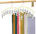 Legging Organizer for Closet, Metal Yoga Pants Hangers 2 Pack w/10 Clips Holds by Volnamal