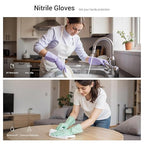 ThxToms 4 Pairs Nitrile Cleaning Gloves, Latex free Reusable Dishwashing Gloves - Image 4