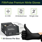 Disposable Black Nitrile Gloves Large 50 Count - Image 7