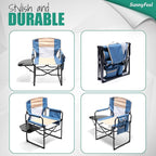 SUNNYFEEL Camping Directors Chair, Heavy Duty,Oversized Portable Folding Chair with Side Table, Pocket for Beach, Fishing,Trip,Picnic,Lawn,Concert Outdoor Foldable Camp Chairs - Image 7