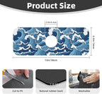 The Great Wave Off Kanagawa Japanese Blue White Kitchen Sink Splash Guard - Image 2