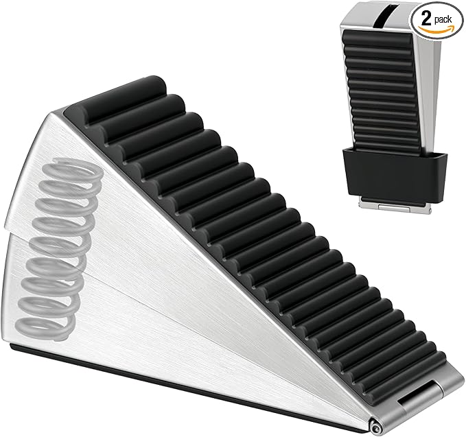 Heavy Duty Large Door Stoppers, Adjustable Spring Loaded Tall Doorstop Jammer by HAIMST