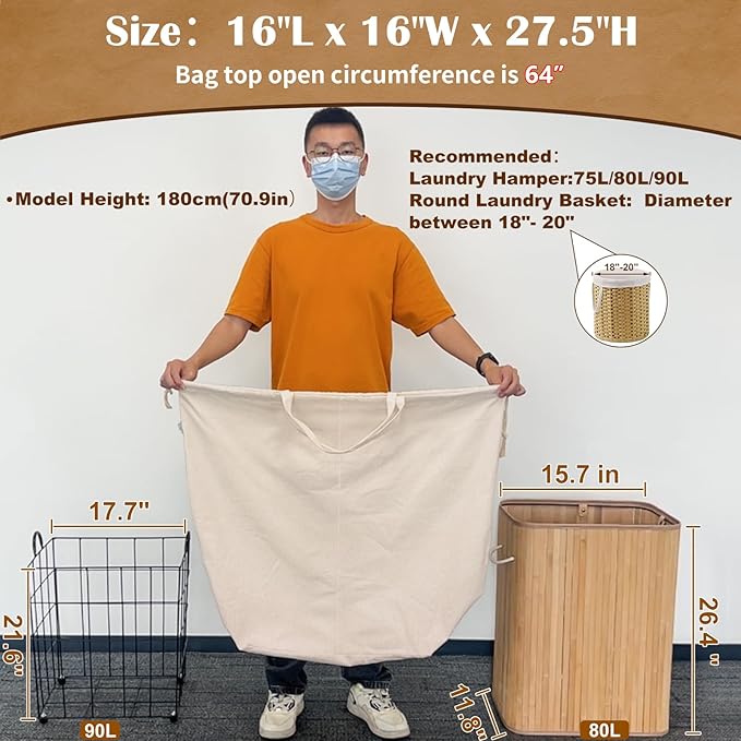 Cotton Canvas Laundry Bags - Image 2