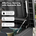 ROJIK Outdoor Storage Housing Deck Box - Waterproof Patio Furniture, Garden Tools, Cushions, Pool Accessories Storage Bench with Lockable Lid and Side Handles (Black 238 Gal) - Image 3