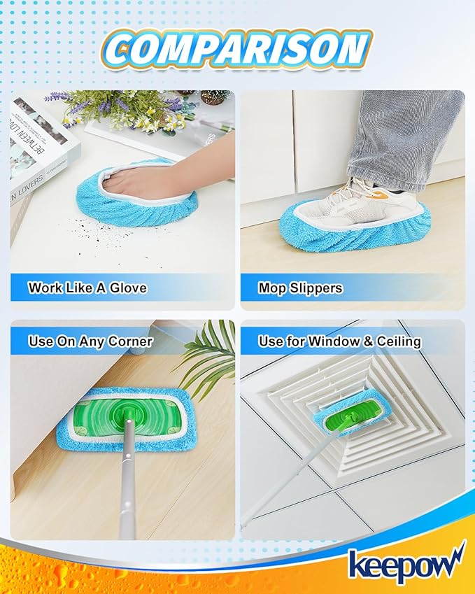 KEEPOW Reusable Dry Sweeping Cloths Microfiber Wet Pads Refill Compatible - Image 6