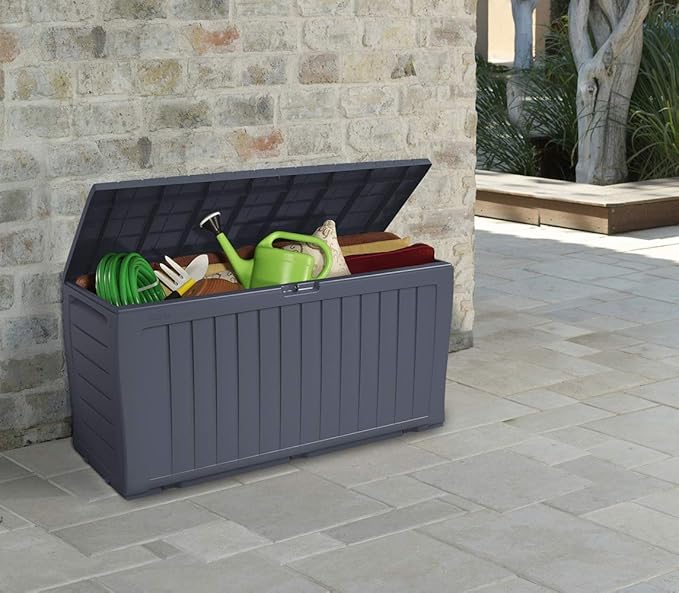 Keter Marvel Plus 71 Gallon Resin Outdoor Storage Box for Patio, Balcony & Garden – Weather‑Resistant Deck Box for Cushions, Pillows, Pool Floats & Tools, Dark Grey - Image 9