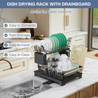 2 Tier Dish Drying Rack, Large-Capacity Dish Rack - Image 7