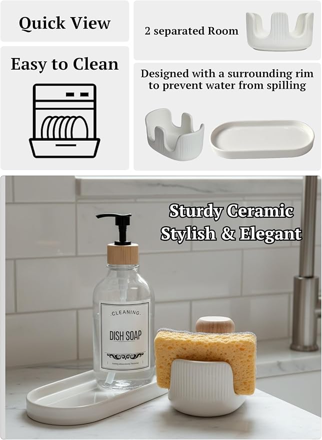 Ceramic Double Sponge Holder - Image 4
