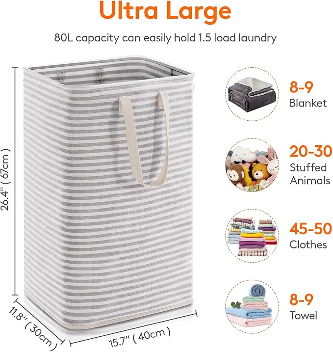 Lifewit 1 Pack Laundry Hamper Large Collapsible Laundry Baskets, Freestanding - Image 3