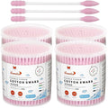 Pink Cotton Swabs Spiral Pointed by HOMEFOX