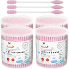 Pink Cotton Swabs Spiral Pointed by HOMEFOX