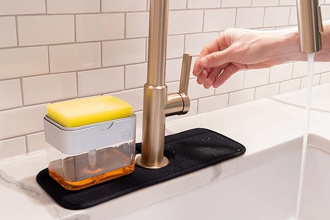 S&T INC. Microfiber Kitchen Faucet Sink Mat Drip and Splash Catcher - Image 5