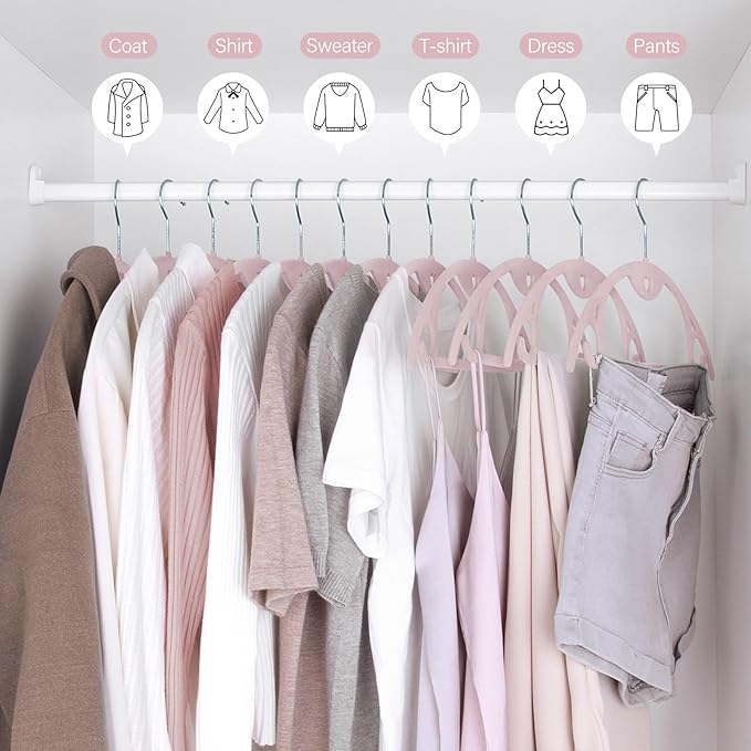 IEOKE Velvet Hangers 50 Pack: Felt Clothes Hangers Heavy Duty Shirt Sweater - Image 8