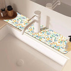 Abstract Watercolor Leaves Sink Faucet Absorbing Mat Sink Splash Guard Faucet - Image 2