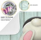 Happy Easter Eggs Bunny Tail Dish Drying Mat 18x24 - Image 2