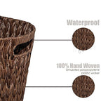 PINXIURY Wicker Trash Can, Watse Basket, Woven Bathroom Trash Can - Image 3