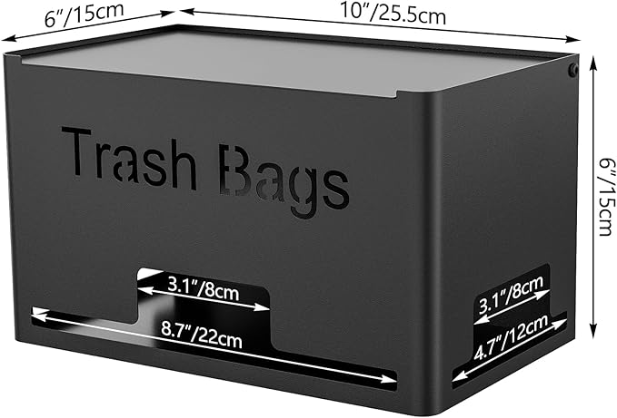 Large Trash Bag Holder Dispenser, Metal Garbage Bag Dispenser Roll Holder - Image 2