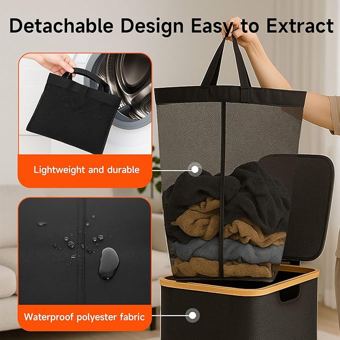 26 Gall/100L Foldable Laundry Hamper - Image 5