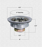 Highcraft 9763 Kitchen Sink Stainless Steel Drain Assembly - Image 5