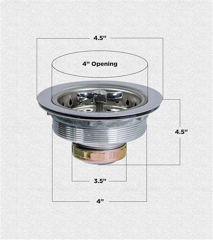 Highcraft 9763 Kitchen Sink Stainless Steel Drain Assembly - Image 5