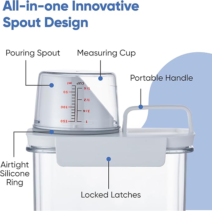 Chef's Path Airtight Food Storage Containers, & Measuring Cup Lid – Kitchen & - Image 3