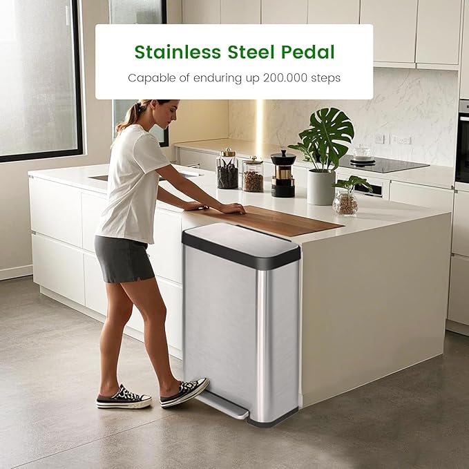 18 Gallon Stainless Steel Step Trash Can - Image 9