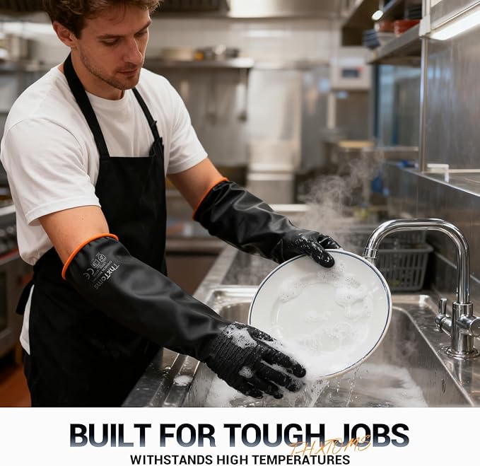 ThxToms Heavy Duty Rubber Gloves, Industrial Chemical Resistant Gloves - Image 3