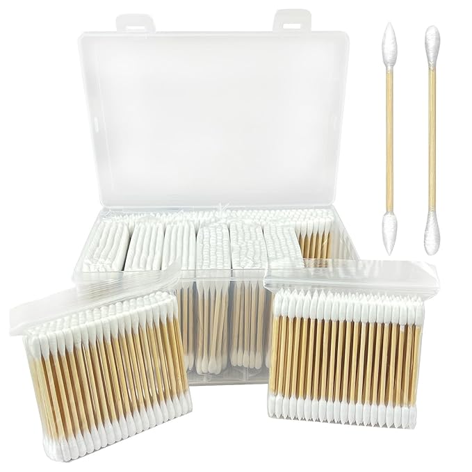 1000-Pack Bamboo Cotton Swabs Bulk by Garrelett