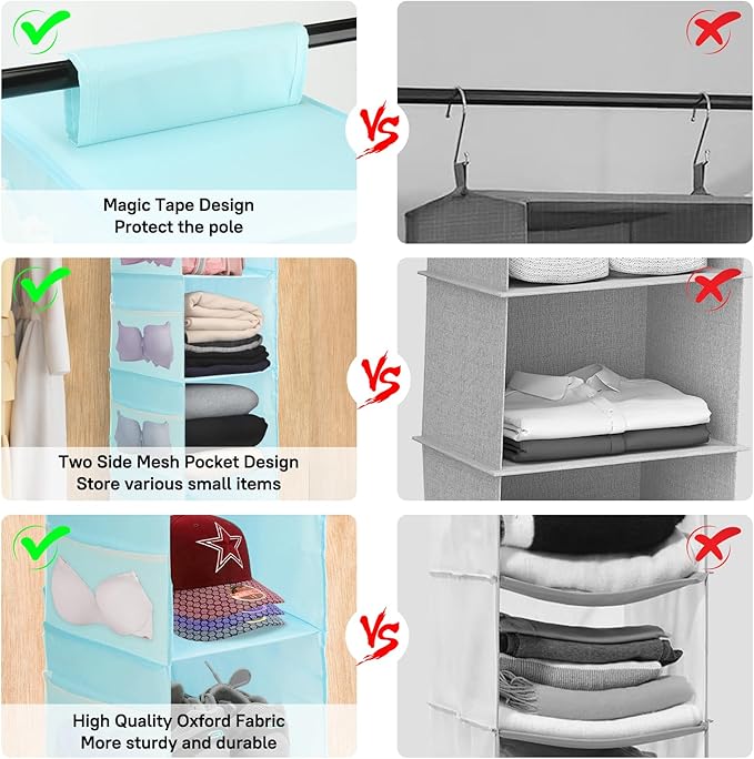 PetsHome 4-Shelf Hanging Closet Organizer, Space Saver, Closet Hanging Storage - Image 6