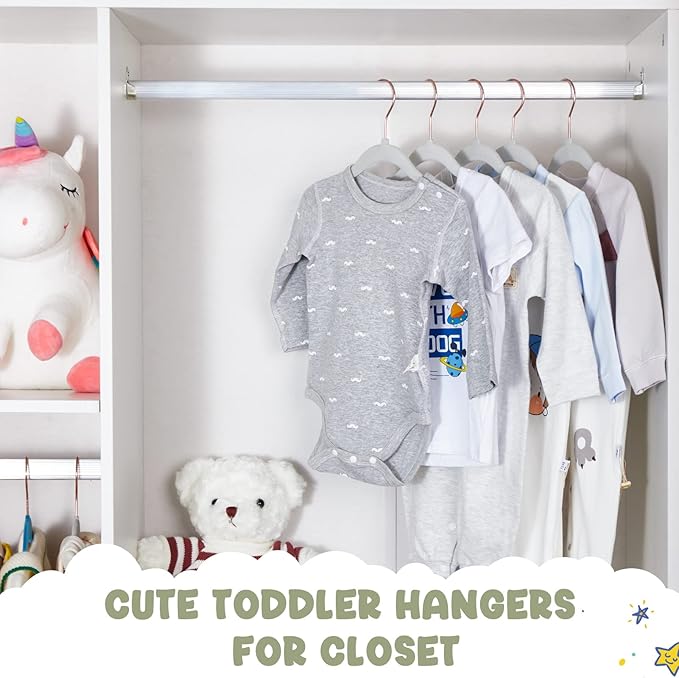 HOUSE DAY Velvet Baby Hangers for Closet, Kids Hangers Velvet 60 Pack, Non Slip - Image 5