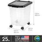 IRIS USA Airtight Dog Food Storage Container, WeatherPro, Removable Wheels - Image 3
