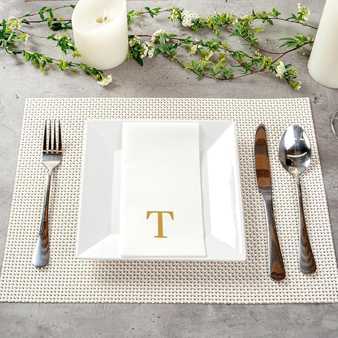 Luxenap 15.8 X 7.9 Inch Linen-Feel Guest Towels, 50 Lettered Hand Towels - Image 4