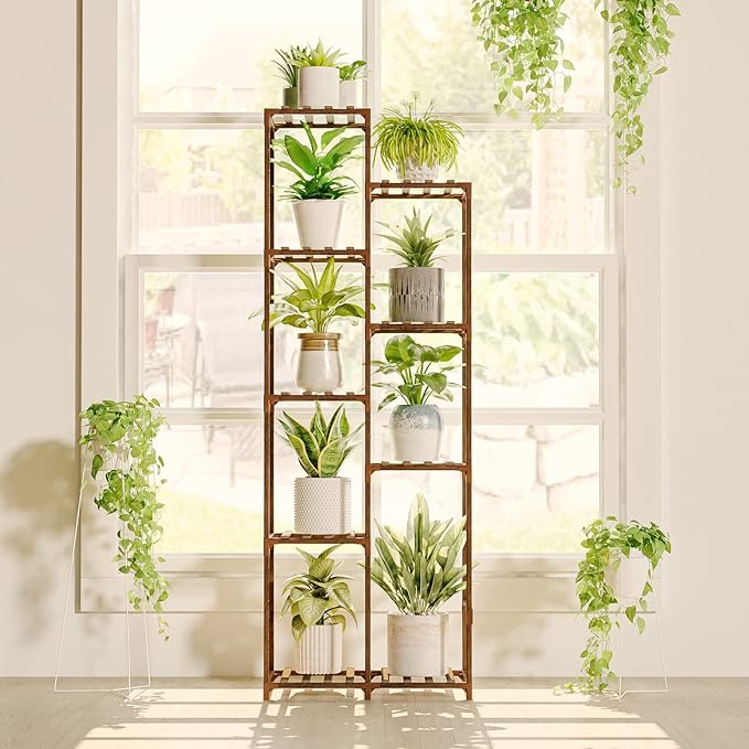 Bamworld 62 " Tall Plant Stand for Indoor Plants Outdoor Corner Plant Shelf Flower Stands for Living Room Balcony and Garden by Bamworld