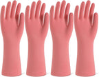 Rubber Cleaning Gloves for Dishwashing, 4 Pairs Reusable Kitchen Gloves for by Unknown