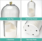 Toothbrush Holders with Sliding Lid, Rotating 3 Slots Bathroom Organizer - Image 5