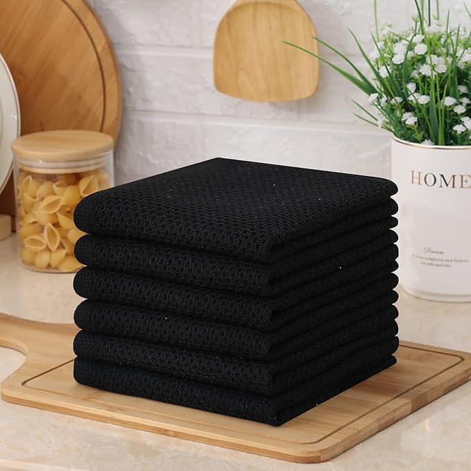 Kitinjoy 100% Cotton Kitchen Dish Cloths, 12 Pack Waffle Weave Ultra Soft - Image 7