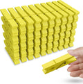 50PCS Colored Wooden Clothespins, 2.9inch Yellow Clothes Pins by HONGYUTAI