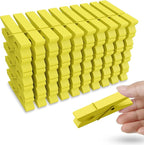 50PCS Colored Wooden Clothespins, 2.9inch Yellow Clothes Pins by HONGYUTAI