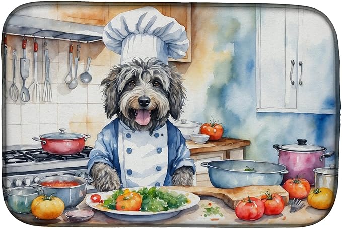 Caroline's Treasures DAC6203DDM Bergamasco Sheepdog The Chef Dish Drying Mat by CarolinesTreasures