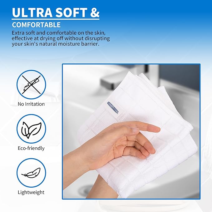 HOMERHYME White Hand Towels, 6 Pack 25''*15'' Microfiber Hand Towels - Image 4