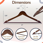 ELONG HOME Solid Wooden Hangers 30 Pack, Wood Suit Hangers - Image 7