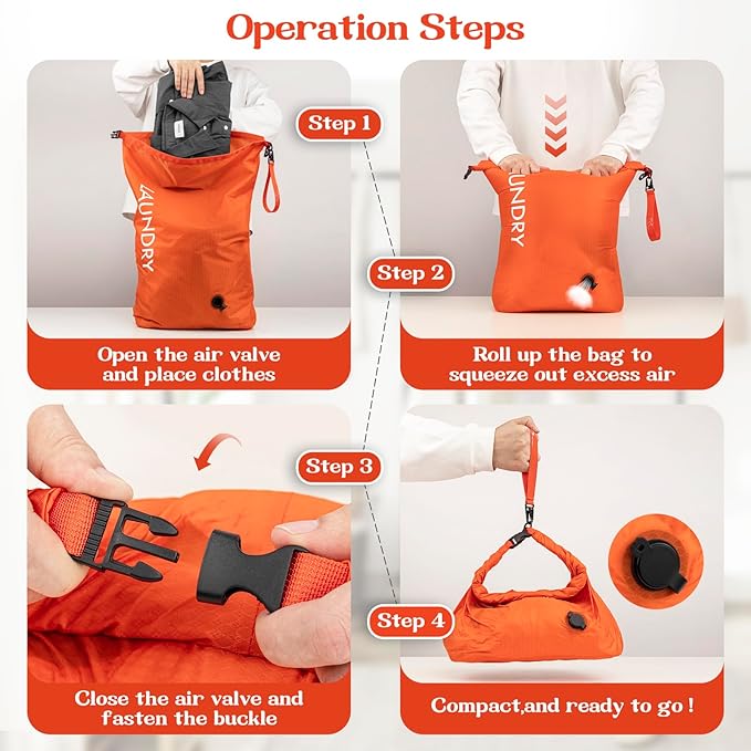 Travel Laundry Bag, Vacuum Compression Dirty Clothes Travel Bag, Waterproof - Image 6