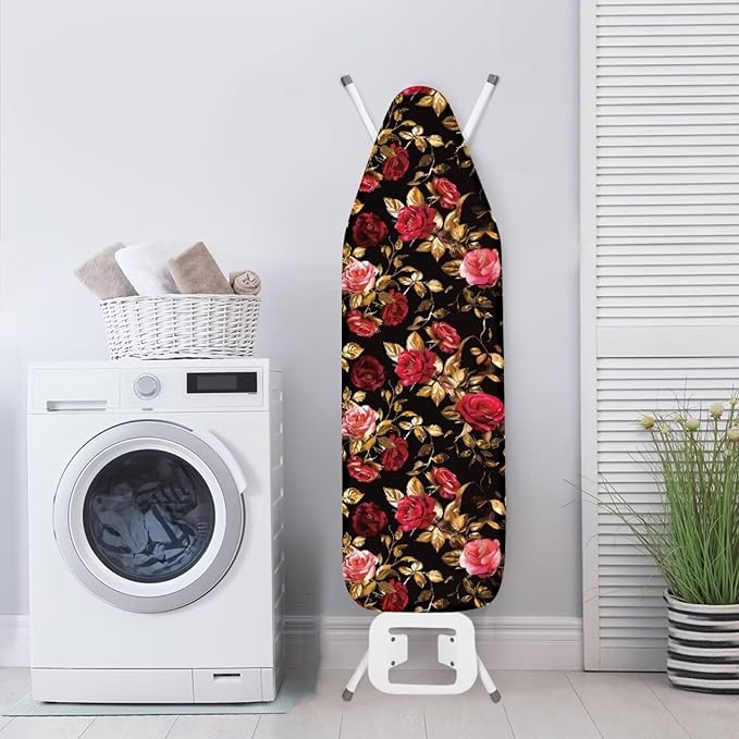 Red Rose Ironing Board Cover Standard Size 15 x 54, Thick Padding - Image 3