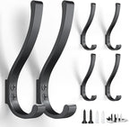 6-Pack Heavy Duty Coat Hooks for Wall Mount by BREYDROK
